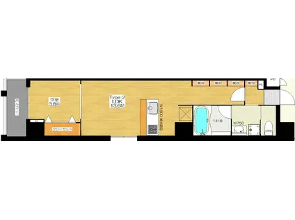 M.HILLS本町東(1LDK/11階)の間取り写真