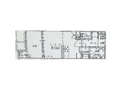 中岡崎AP(1LDK/3階)の間取り写真