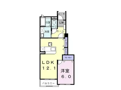 さくらヒルズ霞台 壱番館(1LDK/1階)の間取り写真
