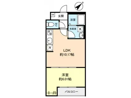 GRADUS八千代台V(1LDK/1階)の間取り写真