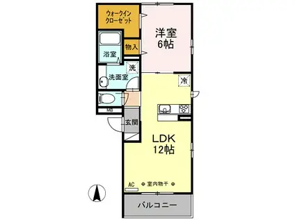 ボンメゾン(1LDK/2階)の間取り写真