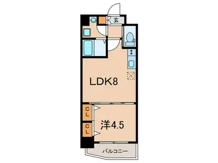 エステムコート三宮駅前IIアデシオン(1LDK/13階)の間取り写真