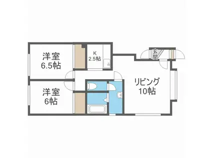 ハイツオフ HIGHTS OFF(2LDK/1階)の間取り写真