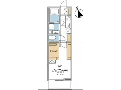 ウインドテラス津田沼II(1K/1階)の間取り写真