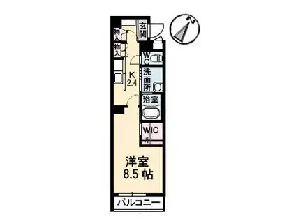 メゾン・ラ・ポルト(1K/1階)の間取り写真