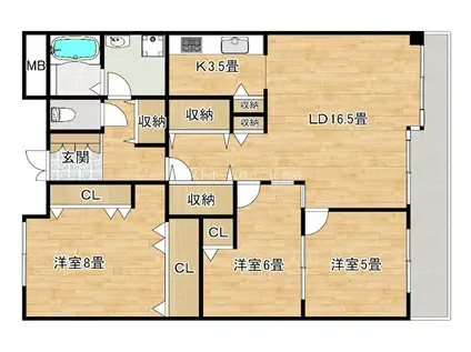 KOKOレジデンス(2LDK/5階)の間取り写真