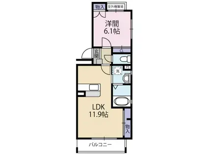 LA GRANDE MAISONI(1LDK/3階)の間取り写真