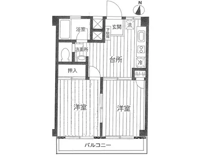 マンション大塚(2DK/2階)の間取り写真
