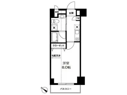 AZALEA恋ケ窪II(1K/2階)の間取り写真
