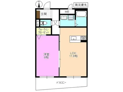 ソフィア・善光寺下(1LDK/2階)の間取り写真