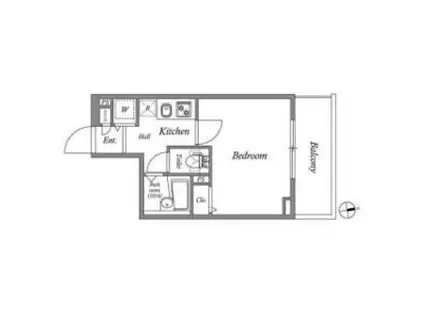 レジデンス新宿中落合(1K/3階)の間取り写真