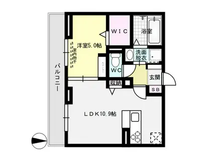 クレシアT(1LDK/2階)の間取り写真