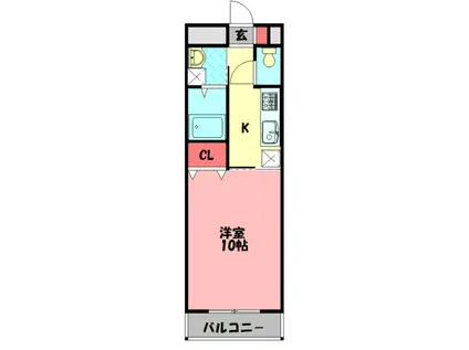 アンプルールフェール GLAND MOB(1K/2階)の間取り写真