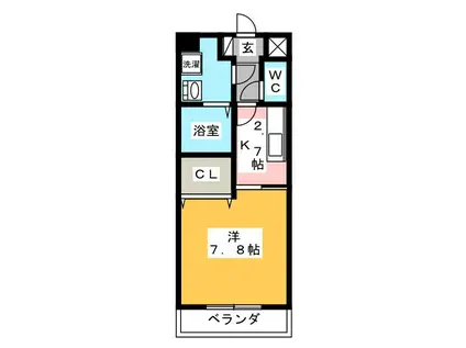 ジョイフル M3(1K/2階)の間取り写真