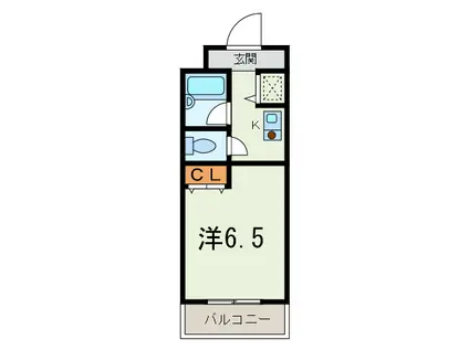 メルベーユ西宮(1K/4階)の間取り写真