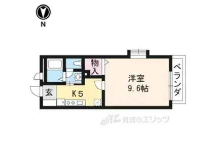 コーポHALUNAⅡ(1K/2階)の間取り写真