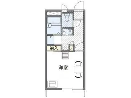 レオパレスサンフローラII(1K/1階)の間取り写真