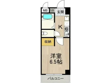 おおきに北梅田サニーアパートメント(1K/5階)の間取り写真