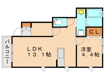 サンハイム(1LDK/1階)の間取り写真