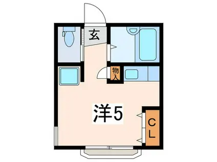 ロッキートップ(ワンルーム/1階)の間取り写真