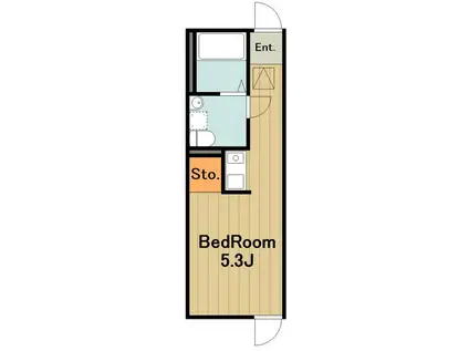 RDワン(ワンルーム/3階)の間取り写真