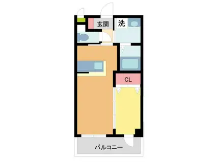 SERENO五番館(1LDK/4階)の間取り写真