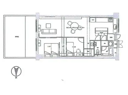 ローレルハイツ南福岡2号棟(2LDK/1階)の間取り写真