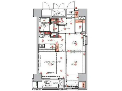 ハーモニーレジデンス東京イーストコア♯004(2LDK/11階)の間取り写真