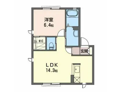 グレースビュー幸(1LDK/1階)の間取り写真