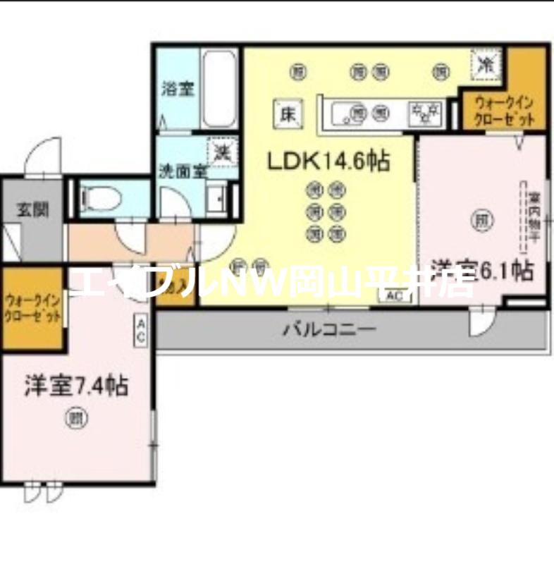 フェリックス(2LDK/1階)の間取り写真