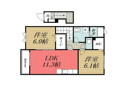 ヴィーナス ホープII(2LDK/2階)の間取り写真