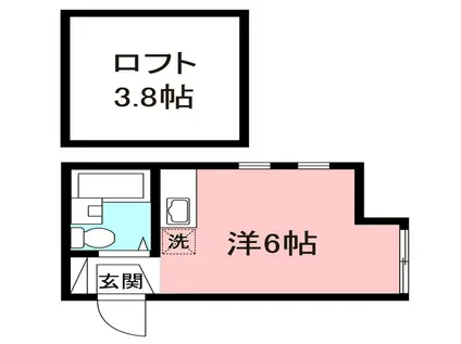 ユナイト矢口渡ガルシアの杜(ワンルーム/2階)の間取り写真