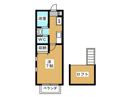 レヴィガート白楽(1K/2階)の間取り写真