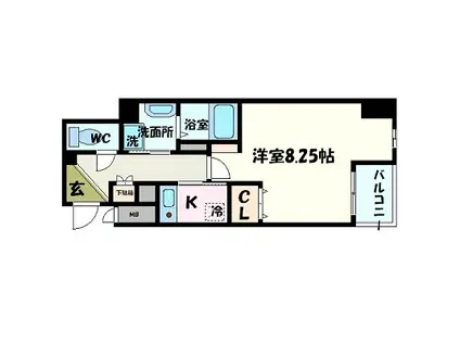 ダイドーメゾン大阪本町イースト(1K/4階)の間取り写真