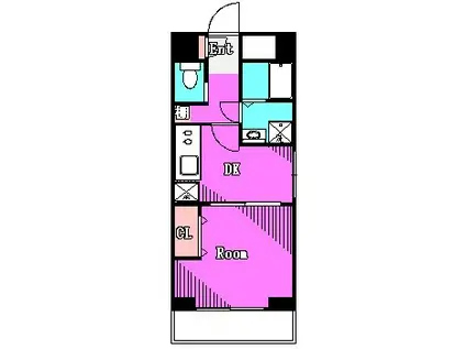 ピアクレスト(1DK/1階)の間取り写真