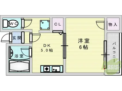 エルドラード箕面II(1DK/2階)の間取り写真