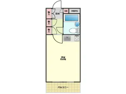 クリオ西八王子壱番館(1K/3階)の間取り写真