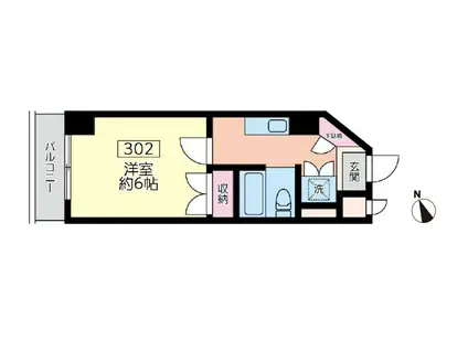 ベルローズタキモト(1K/3階)の間取り写真