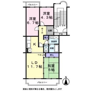 リヴィエールI(3LDK/2階)の間取り写真