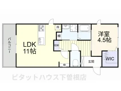 プランドール(1LDK/2階)の間取り写真