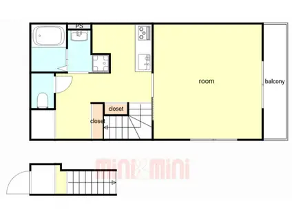 Kパラツッォ垂水泉が丘(1K/2階)の間取り写真