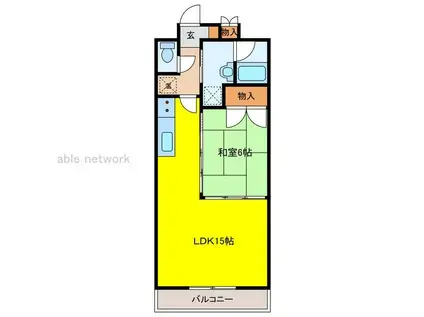 惣右衛門ビル(1LDK/2階)の間取り写真
