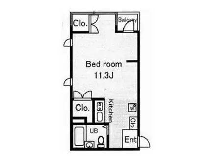 キャッスルマンション花咲(ワンルーム/3階)の間取り写真