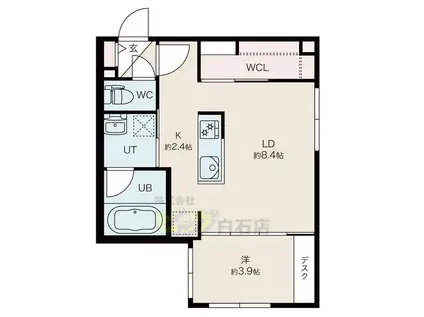 クレアール東札幌(1LDK/1階)の間取り写真