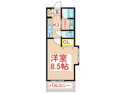 GRACE(1K/3階)の間取り写真