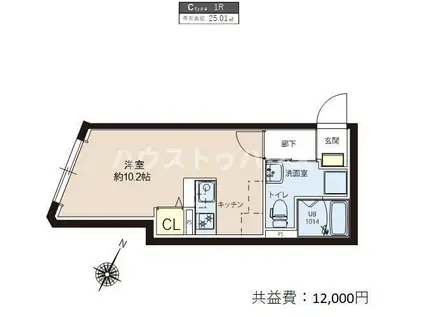 レピュア竹ノ塚レジデンス(ワンルーム/5階)の間取り写真