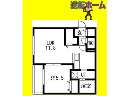 LUMIERE KOTONI GA-琴似2-7(1LDK/5階)の間取り写真