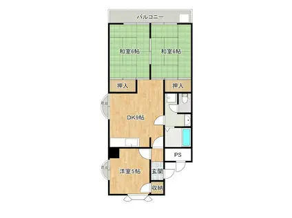 ハイツ帆柱(3DK/5階)の間取り写真