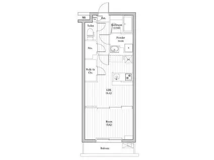 SPコート保塚町(1LDK/2階)の間取り写真