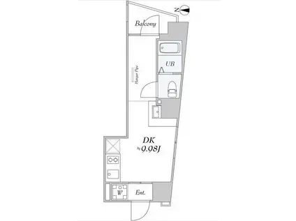 TRIAS212(1DK/5階)の間取り写真